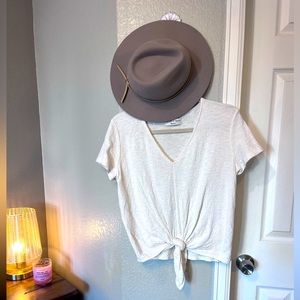 Madewell Texture & Thread V-Neck Modern Tie-Front Top